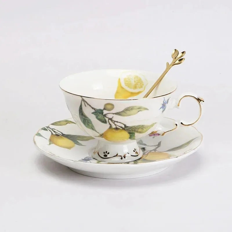 assiette ceramique motif citron style europeen elegante table