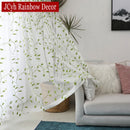 Voilage tulle brodé motif feuilles pour salon chambre