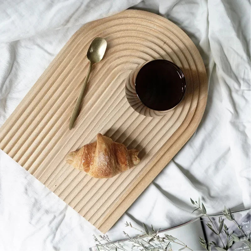 plateau décoratif en bois pour servir collations et desserts - vue 8 sur 8