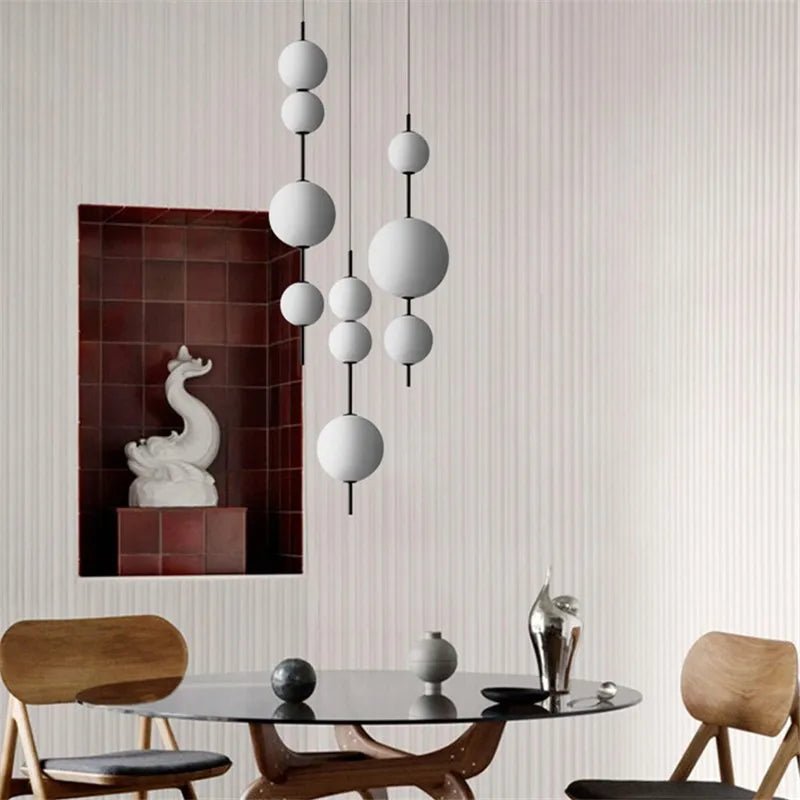 Design-Pendelleuchte mit Perlen für moderne Inneneinrichtung - vue 3 sur 8