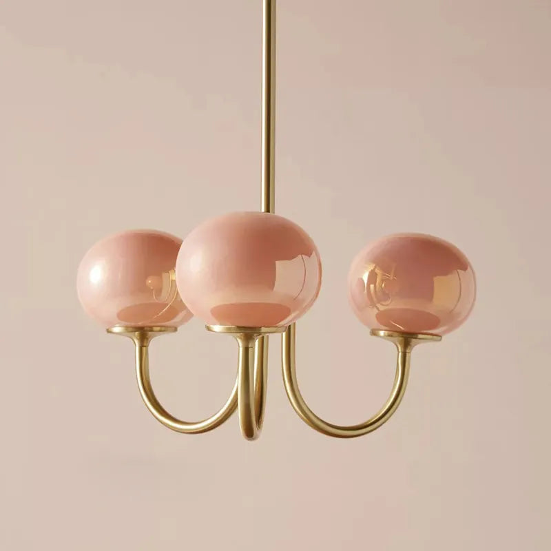 Lustre suspendu vintage en verre blanc - vue 3 sur 10