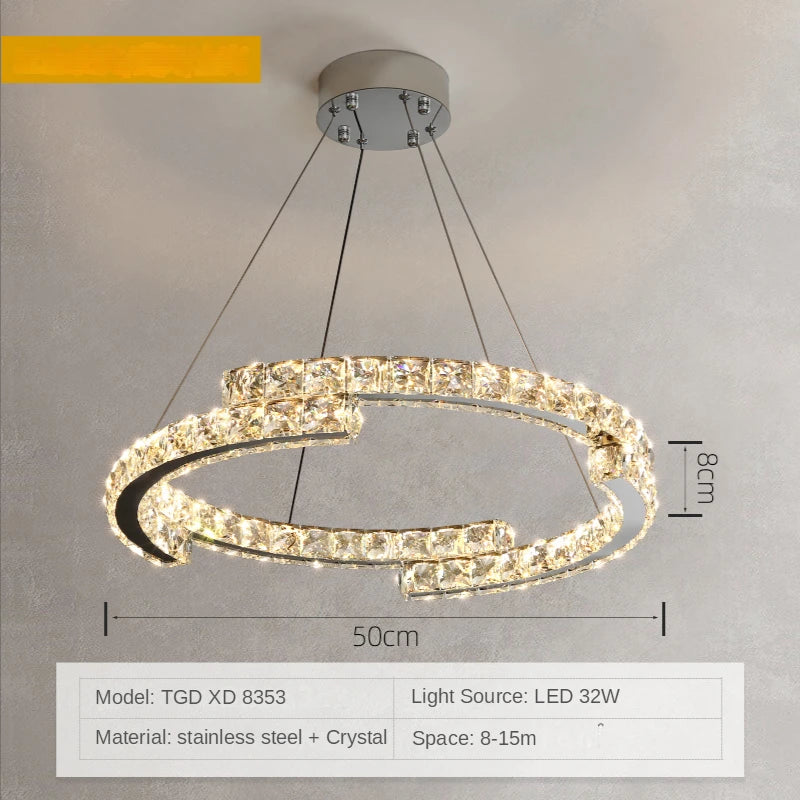 suspension led en cristal style nordique décoratif