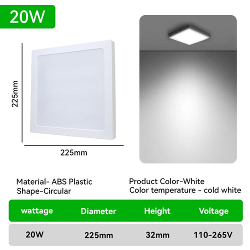 Ultraflache LED-Panel-Deckenleuchte für den Innenbereich - vue 11 sur 12