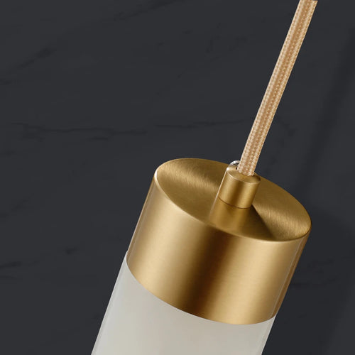 LED-Pendelleuchte aus Marmor und Messing mit verstellbarem Kabel - vue 5 sur 10