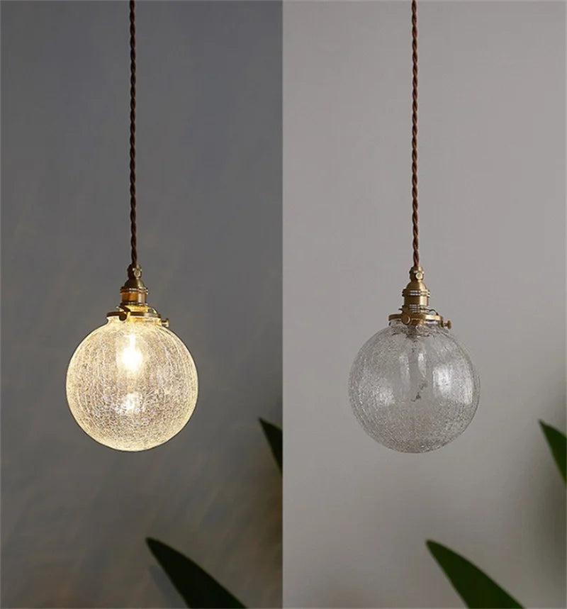 Vintage-Pendelleuchte aus Craquelé-Glas für Ihre Inneneinrichtung - vue 5 sur 8