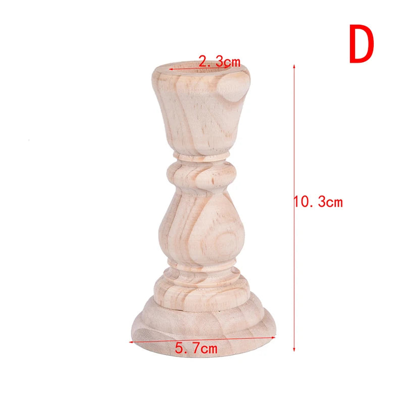 Candlesticks Holderng Decorations, Retro Wood Classic  Weddi candle holders   Holders home decor - vue 7 sur 11