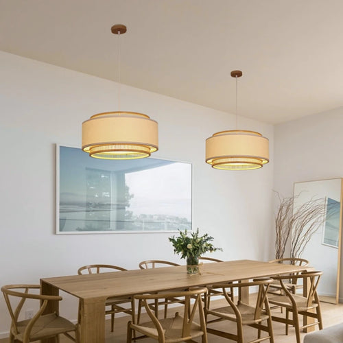 lustre en bambou style japonais pour intérieur zen - vue 4 sur 12