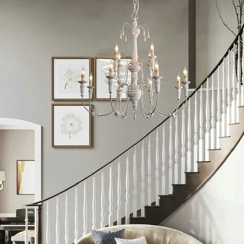 lustre en bois massif pour décoration intérieure et éclairage - vue 4 sur 10