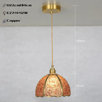 Suspension de luxe en cuivre et cristal naturel led