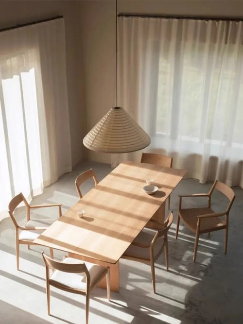 Japanischer Wabi Sabi Kronleuchter aus Reispapier LED - vue 5 sur 8