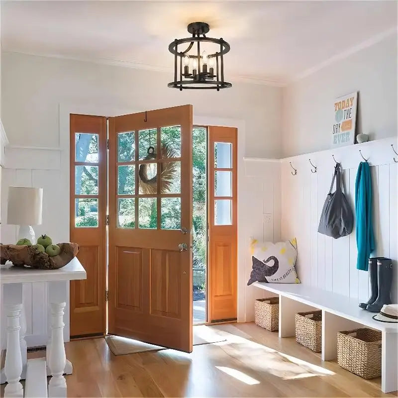 plafonnier led multi-têtes style industriel rétro américain décoratif - vue 8 sur 9