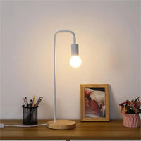 Lampe de Table nordique noir blanc Loft lampe de bureau Vintage en bois E27 ampoule lampes de Table en métal fer luminaires