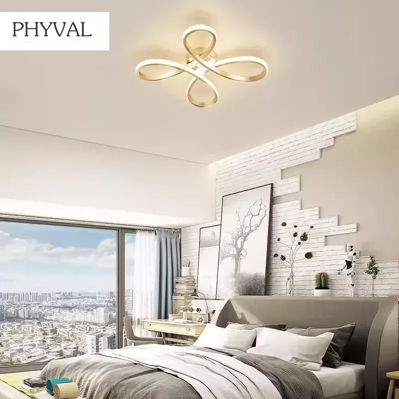 plafonnier led moderne en forme de fleur pour une ambiance créative - vue 5 sur 7