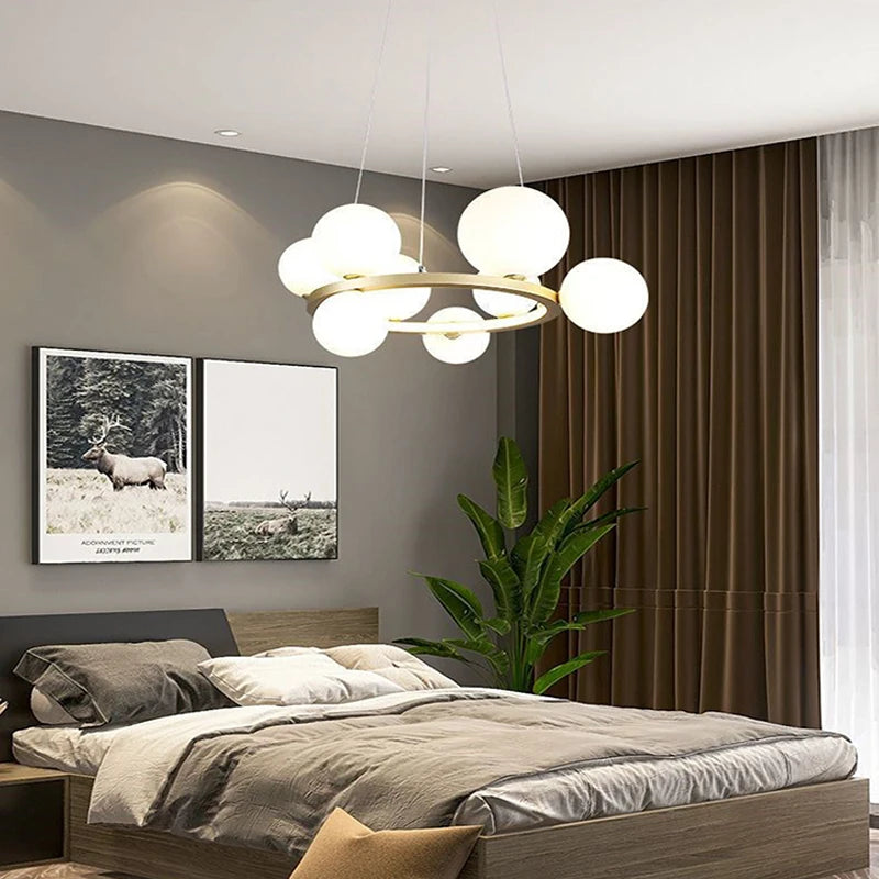 lustre en verre design moderne avec bulles pour intérieur élégant - vue 4 sur 18