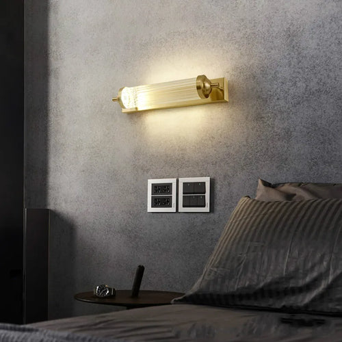 LED-Wandleuchte aus goldenem Kristall für Spiegel - vue 2 sur 8