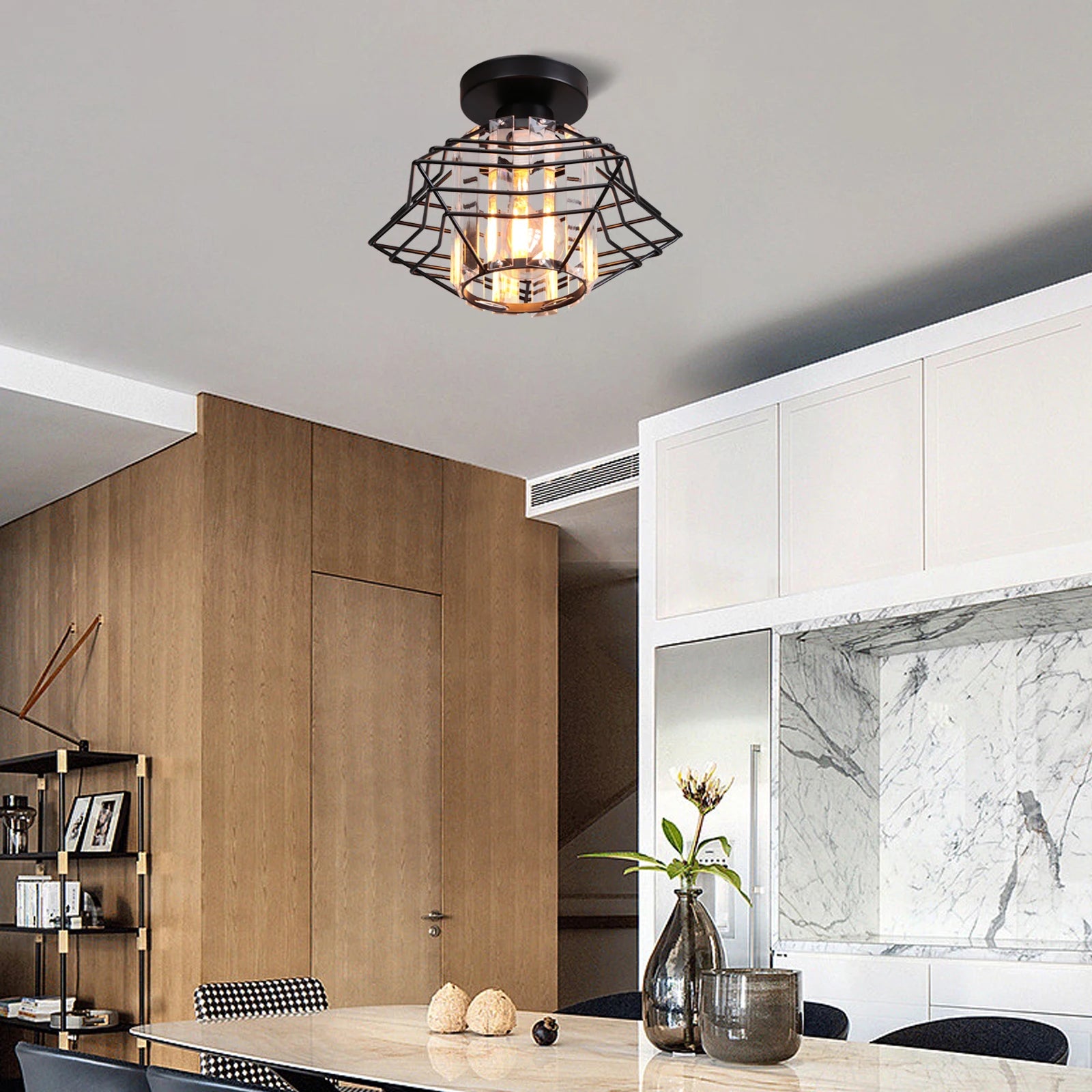 plafonnier led en cristal design moderne luminaire décoratif d'intérieur - vue 4 sur 14