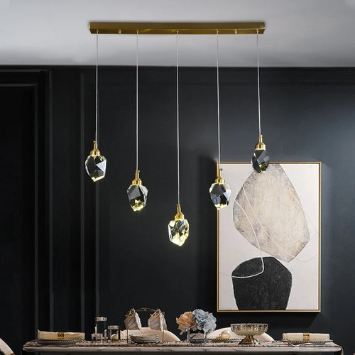 lustre nordique led en cristal pour décoration intérieure