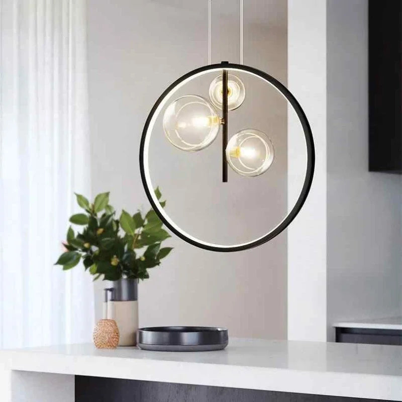 suspension en verre à bulles design moderne pour restaurant - vue 5 sur 9