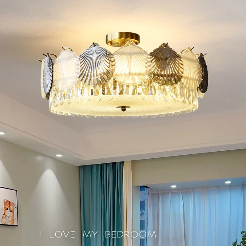 lustre design moderne cristal français led créatif - vue 3 sur 9