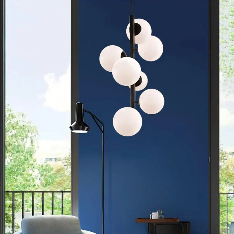 plafonnier nordique minimaliste en fer et verre décoratif