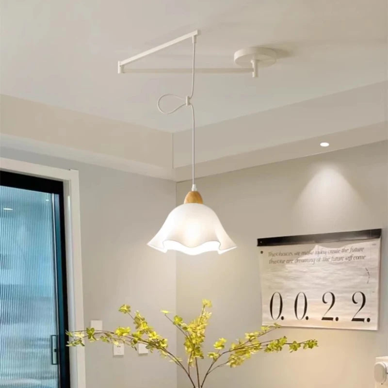 Lustres à bascule de Table à manger modernes LED peuvent être déplacés lampes à long poteau nordique Simple télescopique pliant lustre à bras Long - vue 4 sur 22
