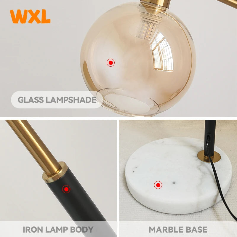 lampadaire led moderne en marbre avec éclairage réglable - vue 7 sur 8