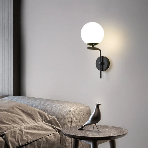 applique murale led moderne en forme de boule de verre pour décoration intérieure