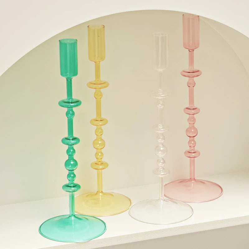 bougeoir en verre pour décoration intérieure créative et élégante - vue 3 sur 18
