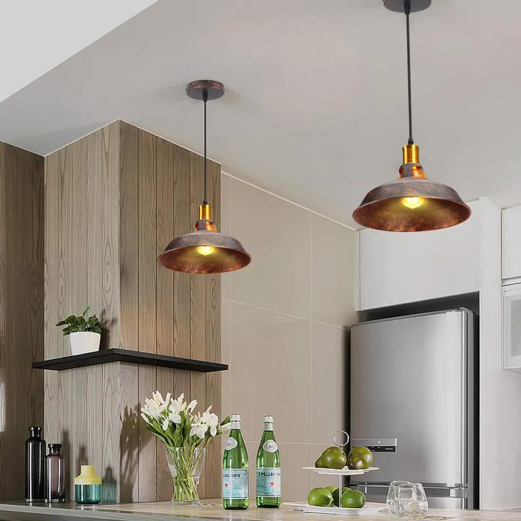 lustre rouille metal plafond maison restaur - vue 10 sur 23
