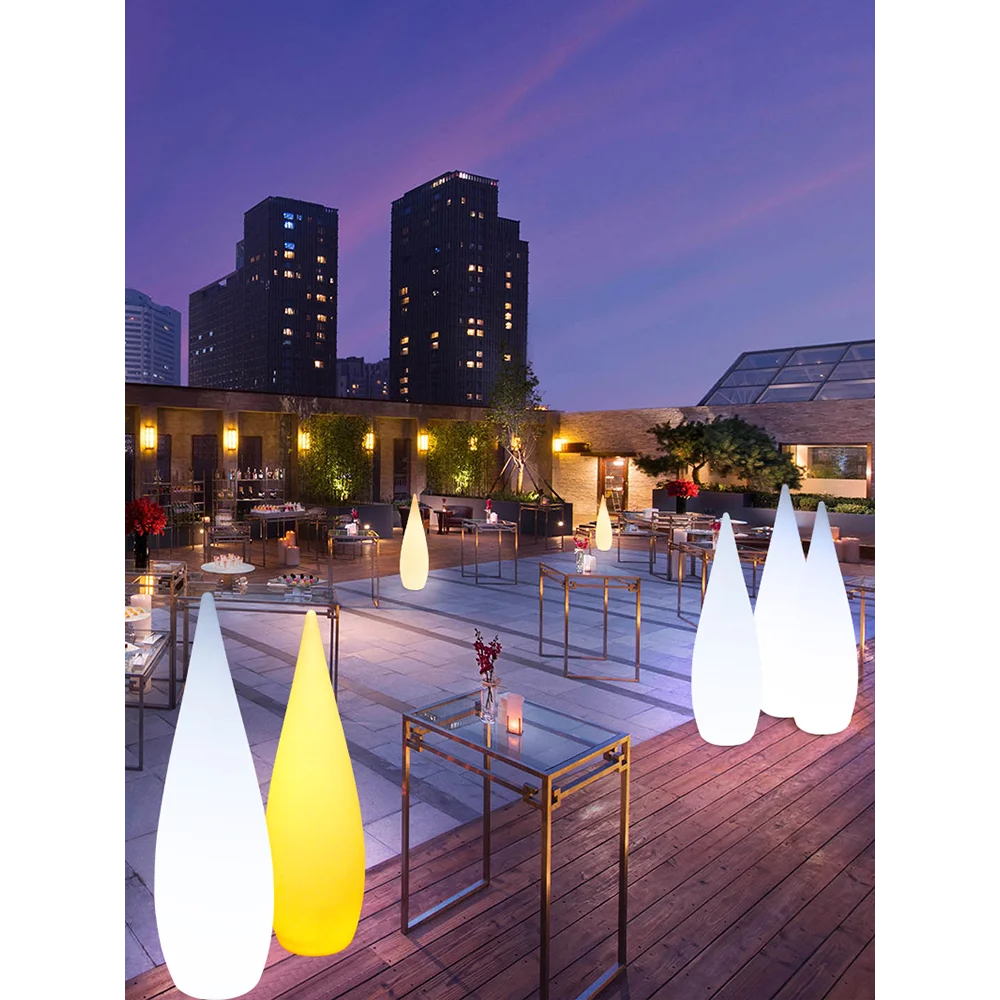 lampadaire de jardin solaire étanche en forme de goutte d'eau - vue 6 sur 14