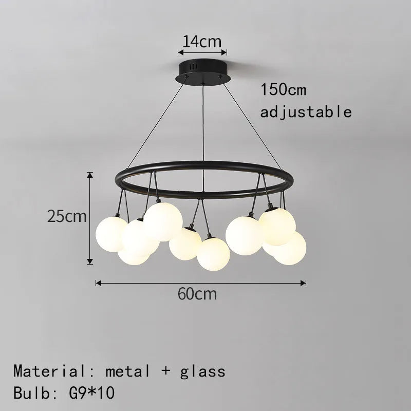 Moderner Kronleuchter aus Glas Höhenverstellbare Pendelleuchte mit elegantem Design