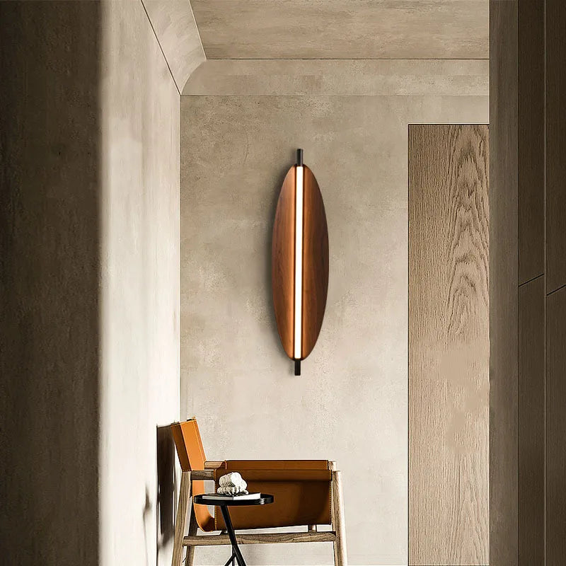 applique murale led style wabi sabi grain de bois minimaliste japonais - vue 3 sur 10