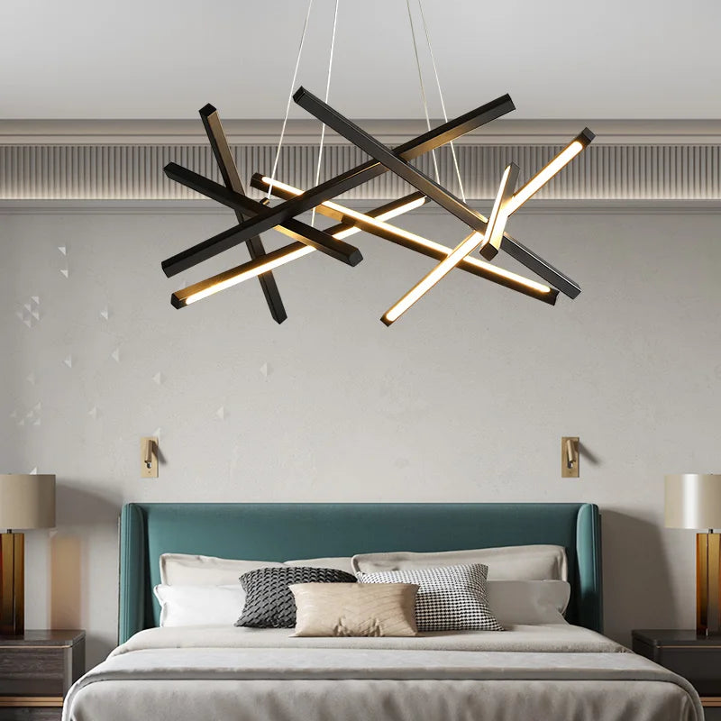 Lustre minimaliste design lumière géométrique créatif et luxueux