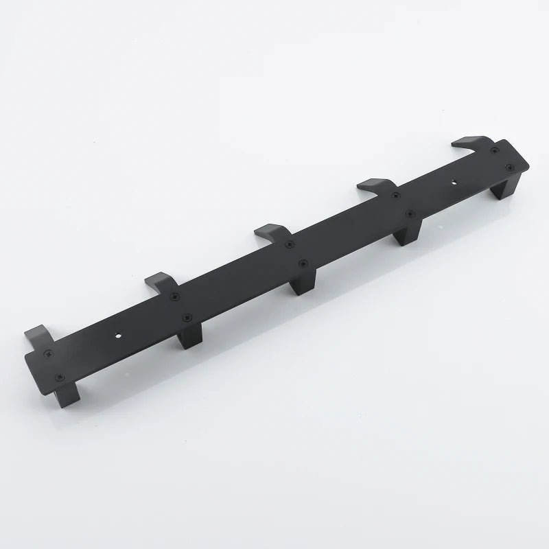 crochets modernes pour porte-serviettes muraux en aluminium noir - vue 6 sur 14
