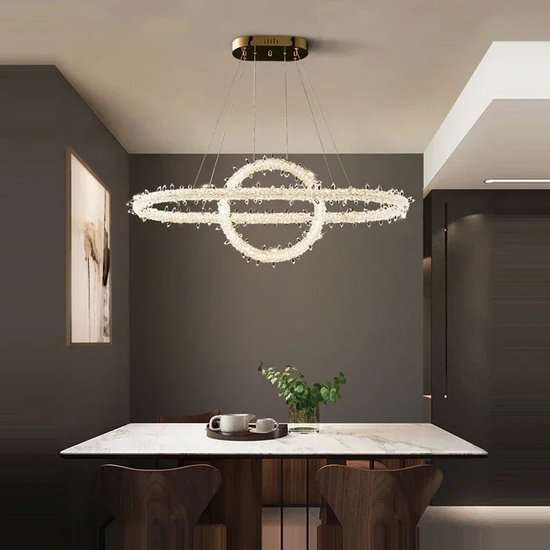 lustre moderne en cristal design pour décoration intérieure élégante - vue 5 sur 23