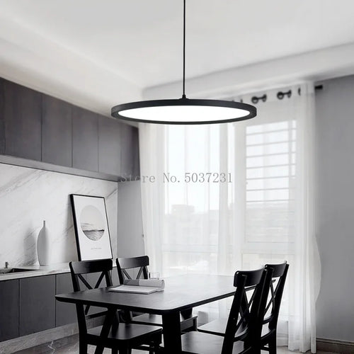 Moderner LED-Kronleuchter im minimalistischen nordischen Design Kreisförmig - vue 3 sur 12