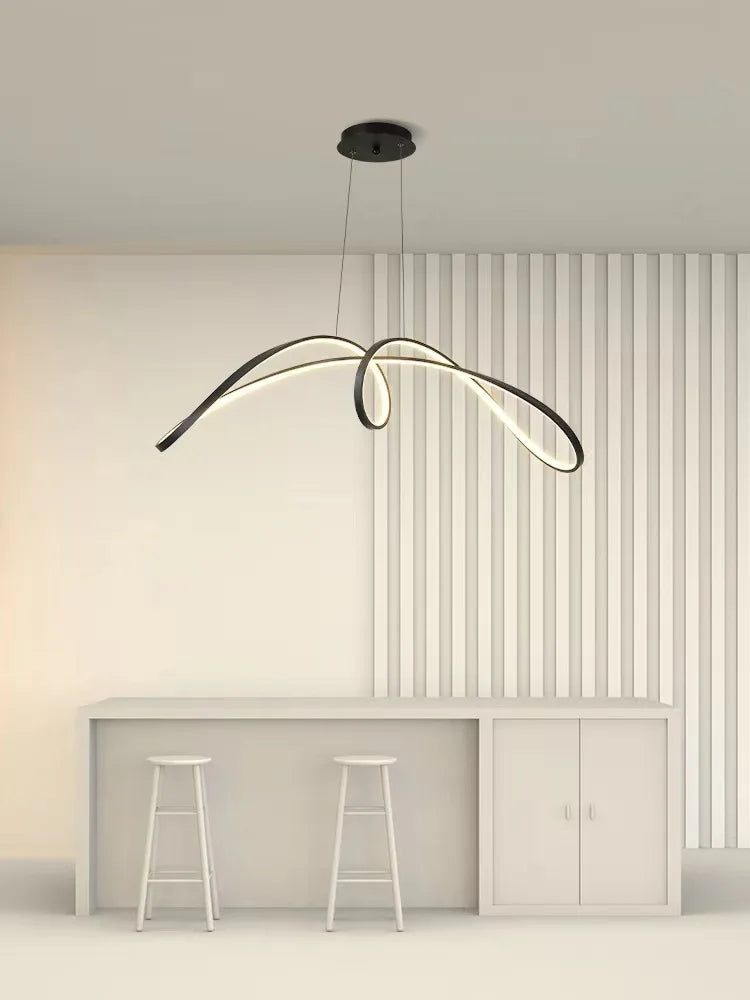 lustre en aluminium en forme de papillon avec éclairage led - vue 5 sur 8