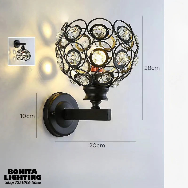 applique murale en cristal style européen coupe diamant brillante art déco - vue 7 sur 17