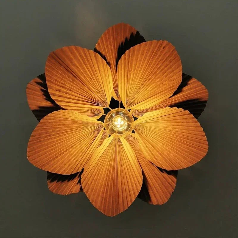 lustre rétro en papier pétale pour décoration intérieure - vue 6 sur 9