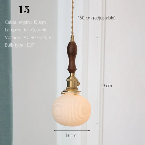 Japanische Pendelleuchte aus Keramik nordisches Design - vue 18 sur 21