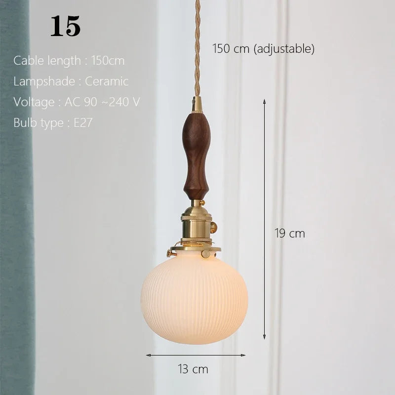 Japanische Pendelleuchte aus Keramik nordisches Design - vue 18 sur 21