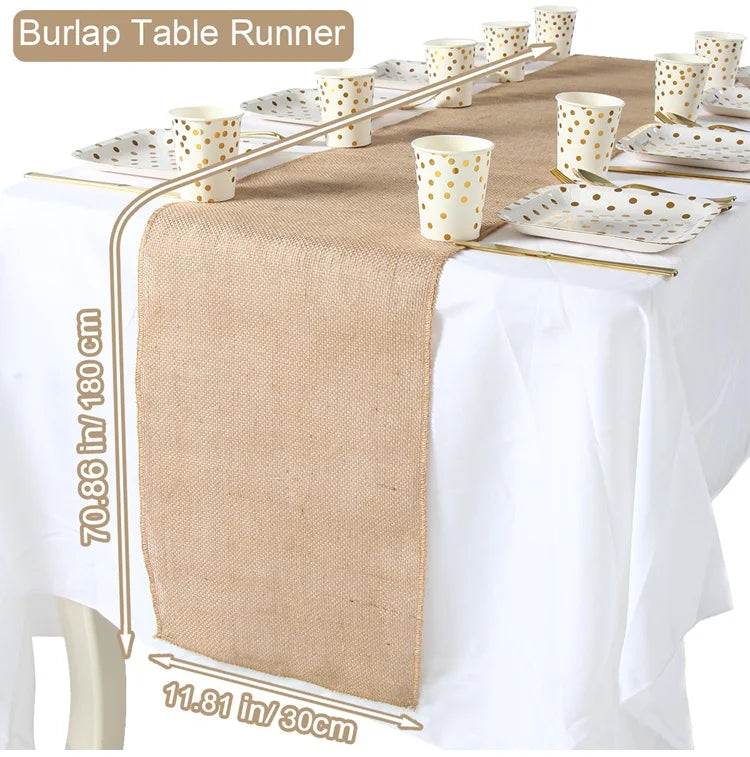 Chemin de table en lin style champetre rustique - vue 7 sur 11