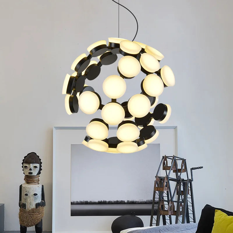 Danish Designer Big Globle Pendant Lamp Modern Suspension Hanging Light for Living Room - vue 3 sur 8