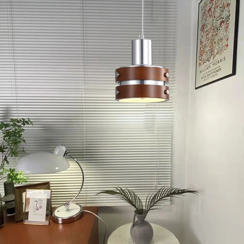 suspension créative en bois chromé et métal pour intérieur - vue 4 sur 8