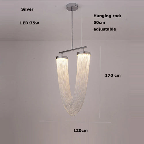 lustre art déco led dimmable en aluminium doré design élégant moderne - vue 15 sur 21