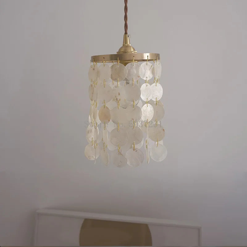 Suspension de luxe en cuivre avec coquillages naturels rétro - vue 4 sur 6