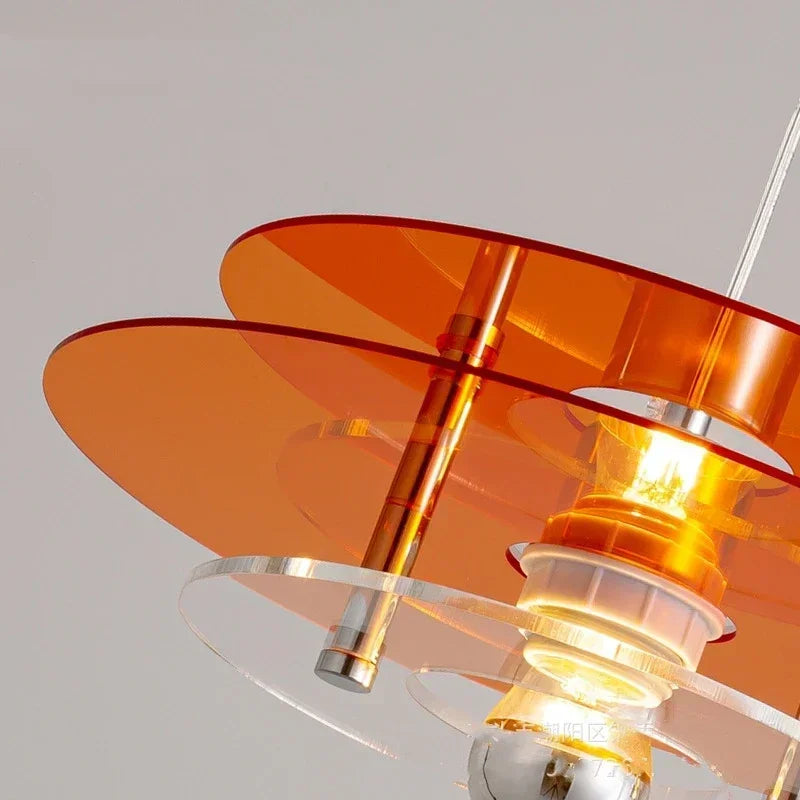 lustre arc-en-ciel soucoupe volante déco rétro pour bar ou restaurant - vue 6 sur 13