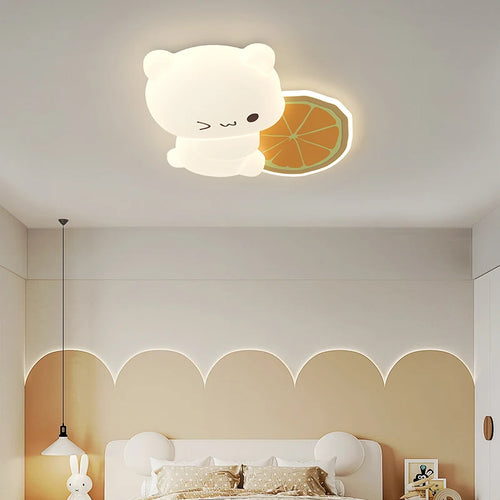 plafonnier led ours cartoon motif fruits pour enfants