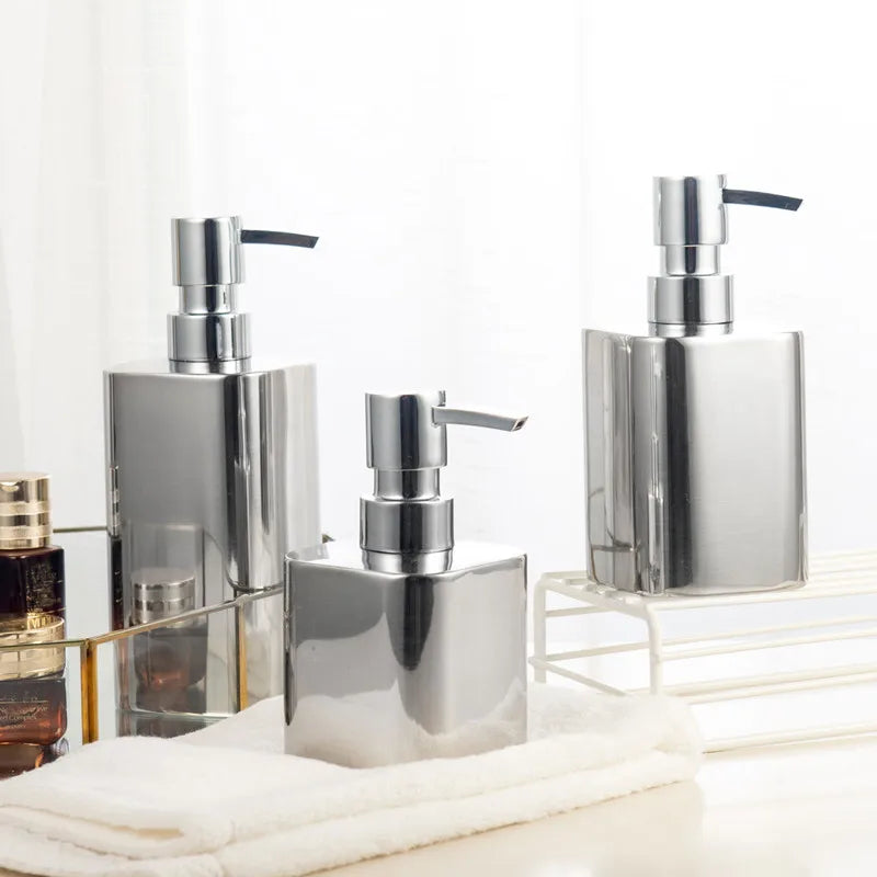 distributeur de savon en acier inoxydable pour salle de bain - vue 4 sur 11
