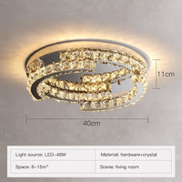 lampe de plafond led en cristal de style moderne avec télécommande